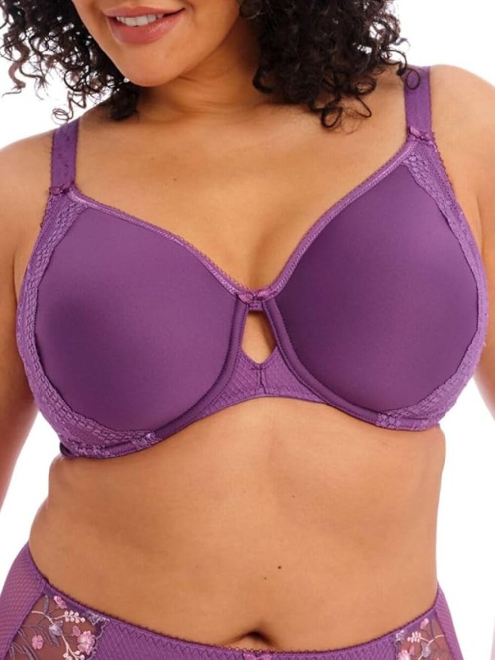 Elomi Charley Bandless Spacer Moulded Bra in Pansy Purple, UK 38H/US 38K